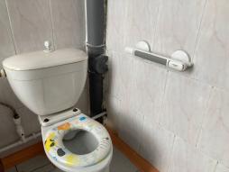 Установлена ручка-поручень для унитаза